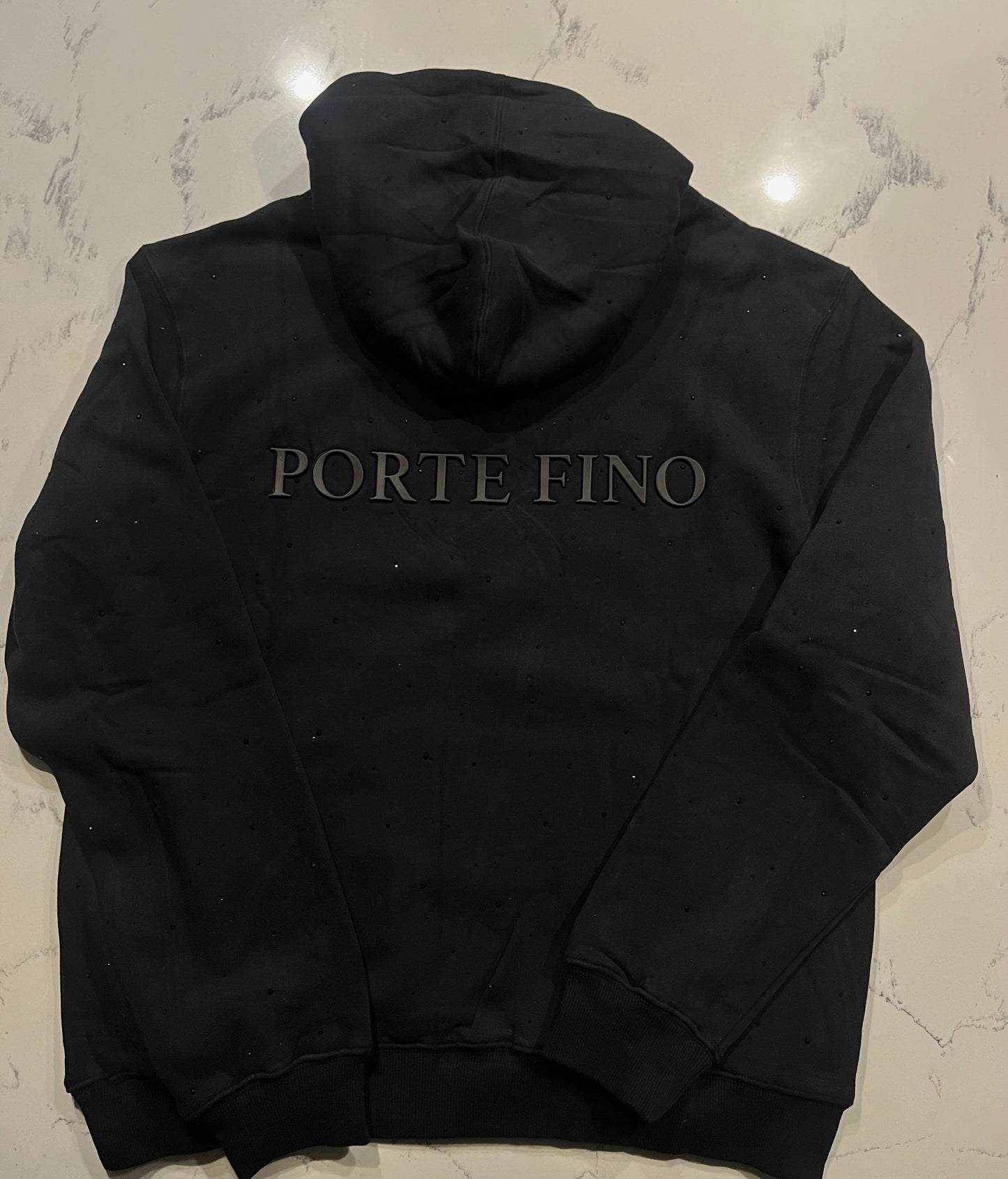 Black Porte Fino Rhinestone Unisex Hoodie